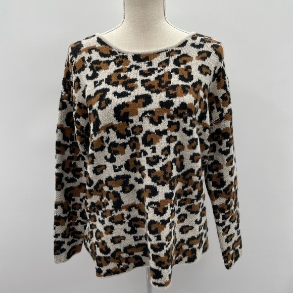 Philosophy animal print was man comfort gorpcore soft stretchy sweater NWT S - Picture 1 of 5